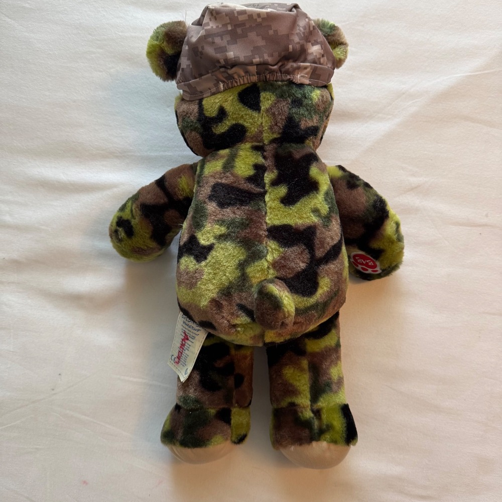 Build-A-Bear Camo Teddy Bear with Digital Camouflage Hat Military Plush 16 inch - Picture 2 of 9